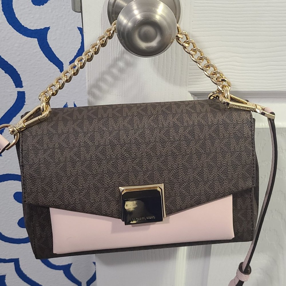 Lita Medium Two-Tone Logo Crossbody Bag